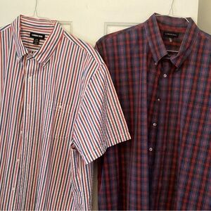 2 Men’s Lands End Button Down Collar Sports Shirts.